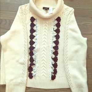 J. crew embellished cable sweater Size L